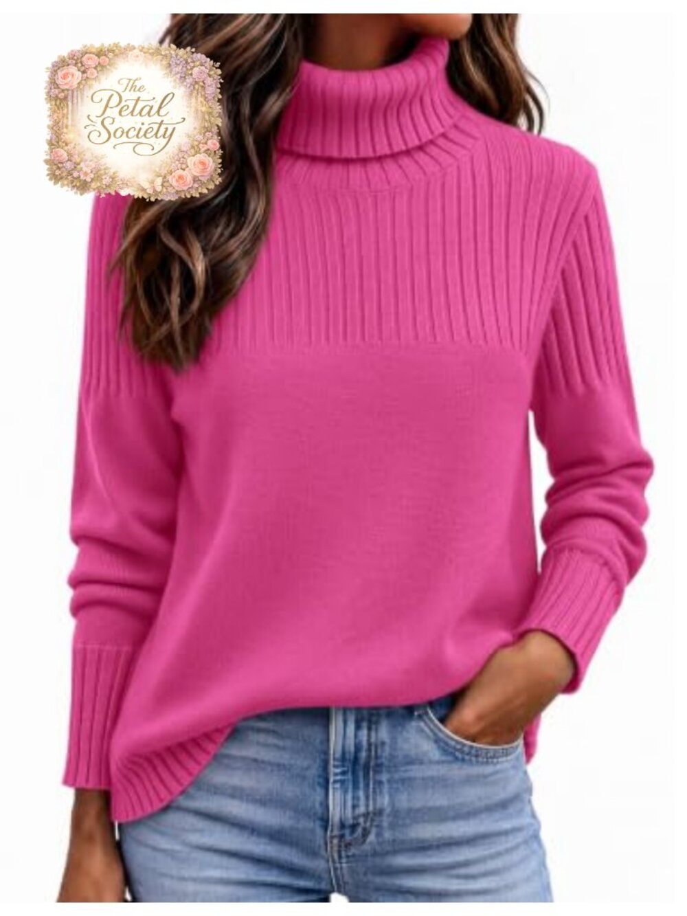 Women's Turtleneck Sweater Ribbed Knit Pullover Long Sleeve Fall Winter Top